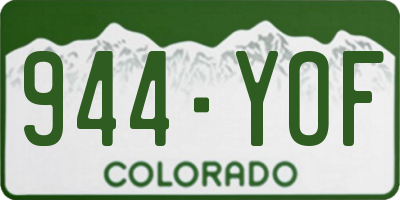 CO license plate 944YOF