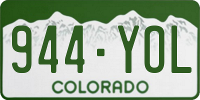 CO license plate 944YOL