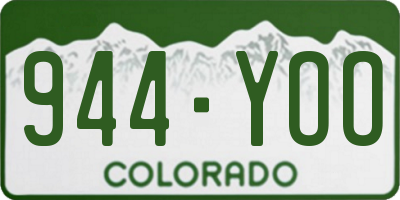 CO license plate 944YOO