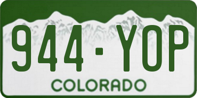 CO license plate 944YOP
