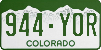 CO license plate 944YOR