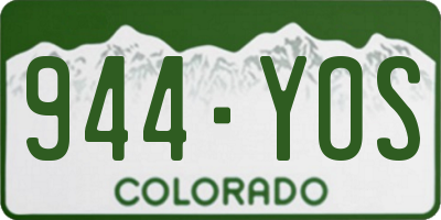 CO license plate 944YOS