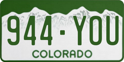 CO license plate 944YOU