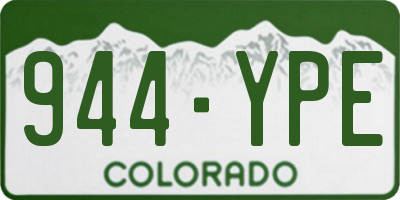 CO license plate 944YPE