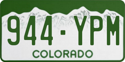 CO license plate 944YPM