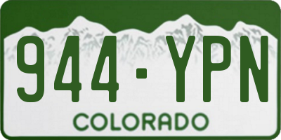 CO license plate 944YPN