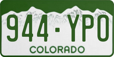 CO license plate 944YPO
