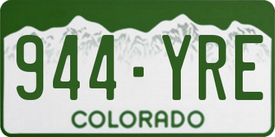CO license plate 944YRE