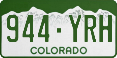 CO license plate 944YRH