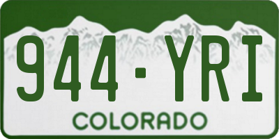CO license plate 944YRI