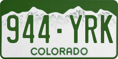 CO license plate 944YRK