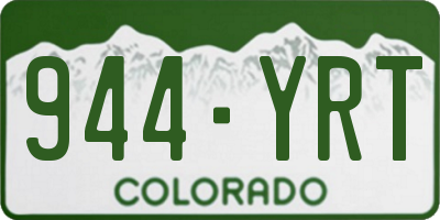 CO license plate 944YRT