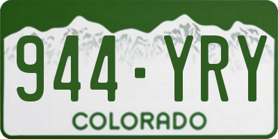 CO license plate 944YRY