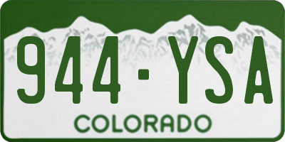 CO license plate 944YSA