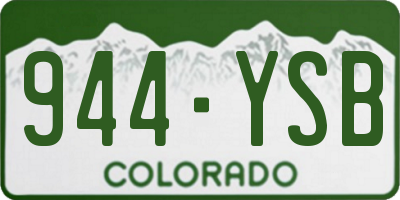 CO license plate 944YSB