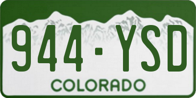 CO license plate 944YSD