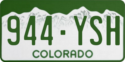 CO license plate 944YSH