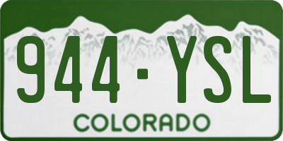 CO license plate 944YSL