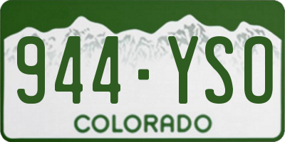 CO license plate 944YSO