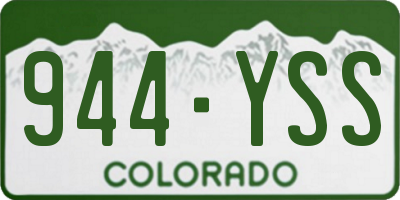 CO license plate 944YSS