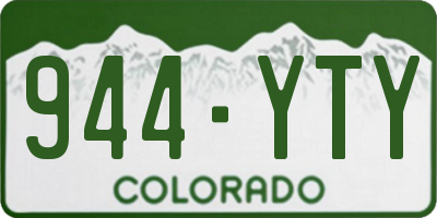 CO license plate 944YTY