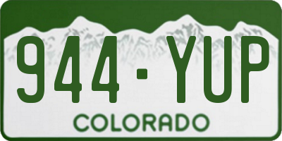 CO license plate 944YUP