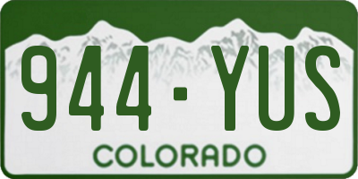 CO license plate 944YUS