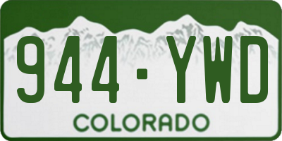 CO license plate 944YWD