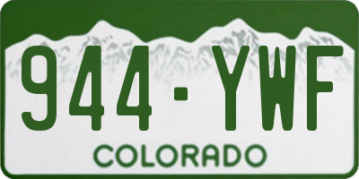 CO license plate 944YWF