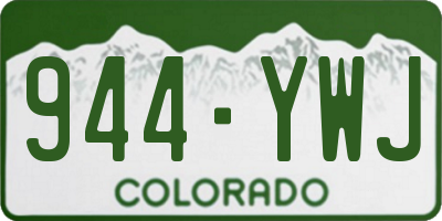 CO license plate 944YWJ