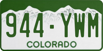 CO license plate 944YWM