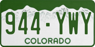 CO license plate 944YWY