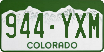 CO license plate 944YXM
