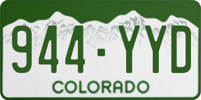 CO license plate 944YYD
