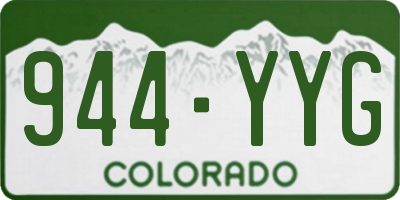 CO license plate 944YYG