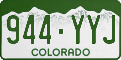 CO license plate 944YYJ