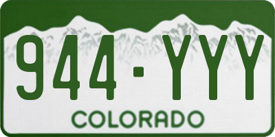 CO license plate 944YYY