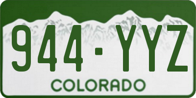 CO license plate 944YYZ