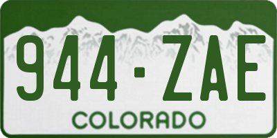 CO license plate 944ZAE