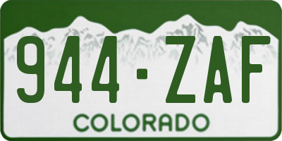 CO license plate 944ZAF