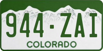 CO license plate 944ZAI