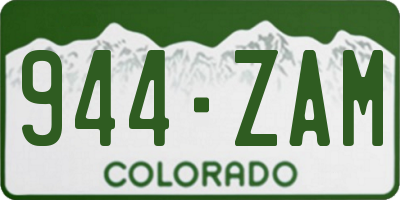 CO license plate 944ZAM