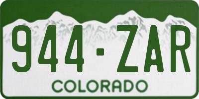 CO license plate 944ZAR