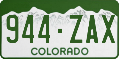 CO license plate 944ZAX