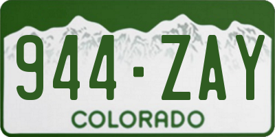 CO license plate 944ZAY