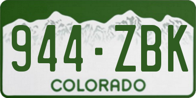 CO license plate 944ZBK
