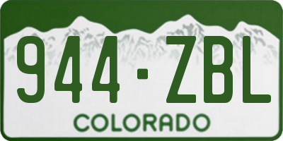 CO license plate 944ZBL