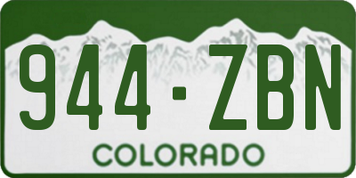 CO license plate 944ZBN