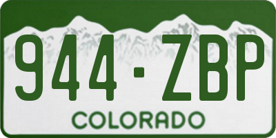 CO license plate 944ZBP