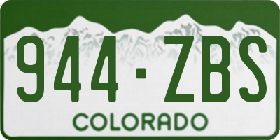 CO license plate 944ZBS